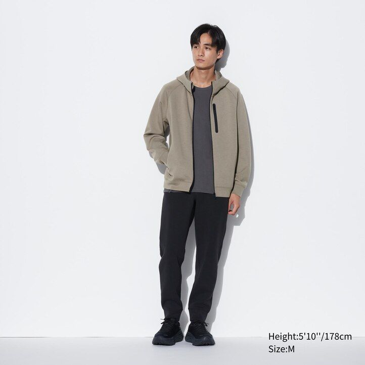 ljusgrå uniqlo dry stretch zipped herrtröja