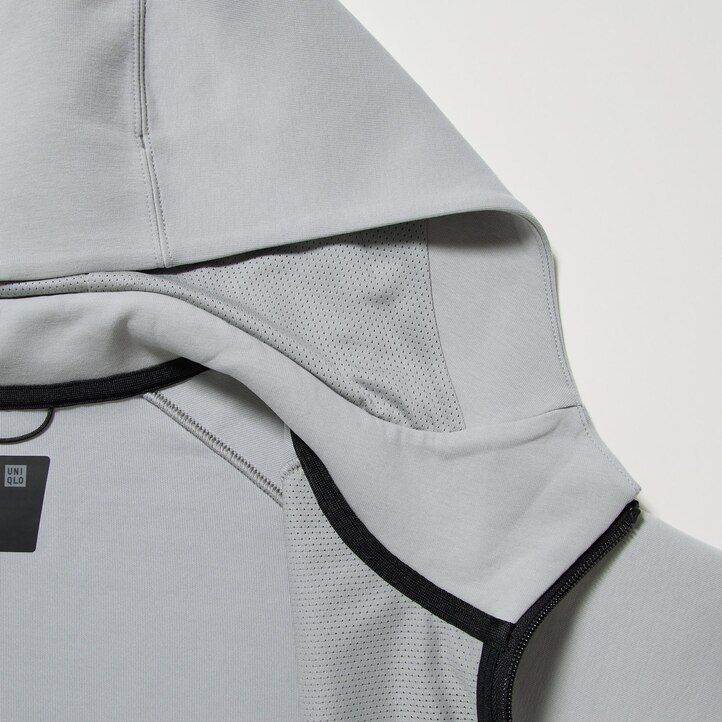 ljusgrå uniqlo dry stretch zipped herrtröja