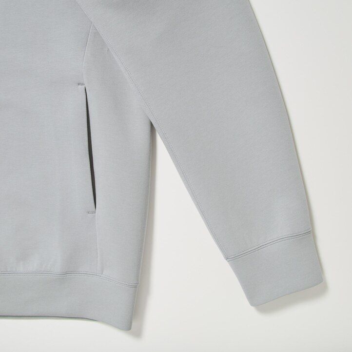 ljusgrå uniqlo dry stretch zipped herrtröja
