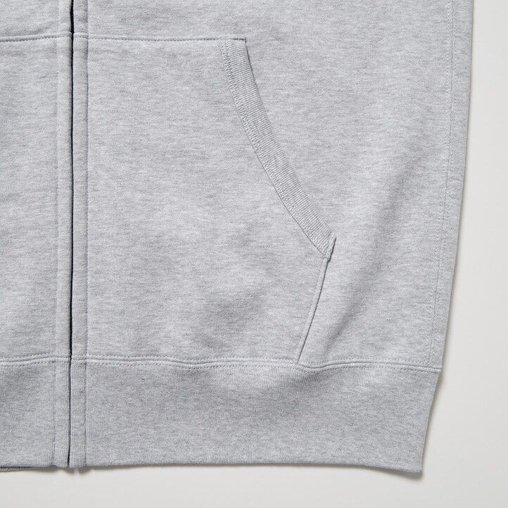 herr uniqlo sweat zipped hoodie grå