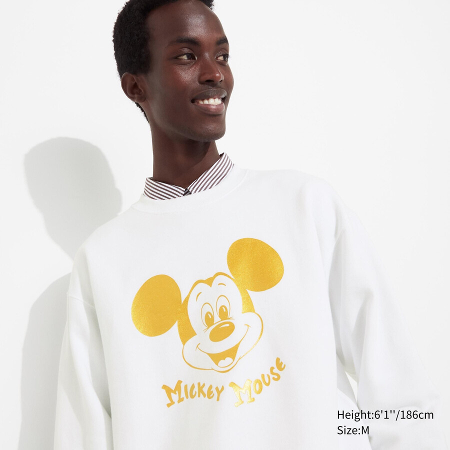 vit uniqlo mickey shines ut graphic sweatshirt herrtröja