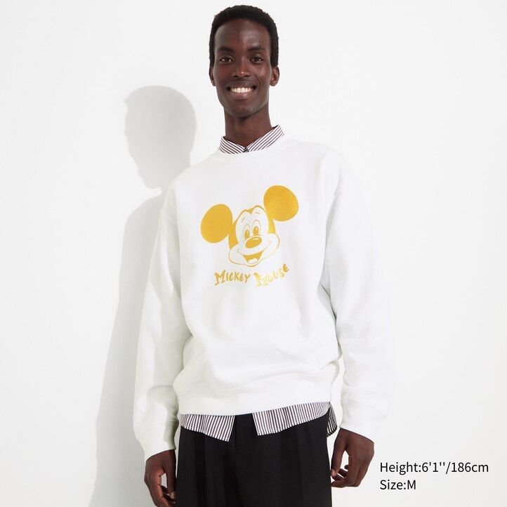 vit uniqlo mickey shines ut graphic sweatshirt herrtröja