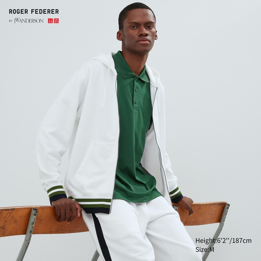 vit uniqlo sweat zipped herrtröja