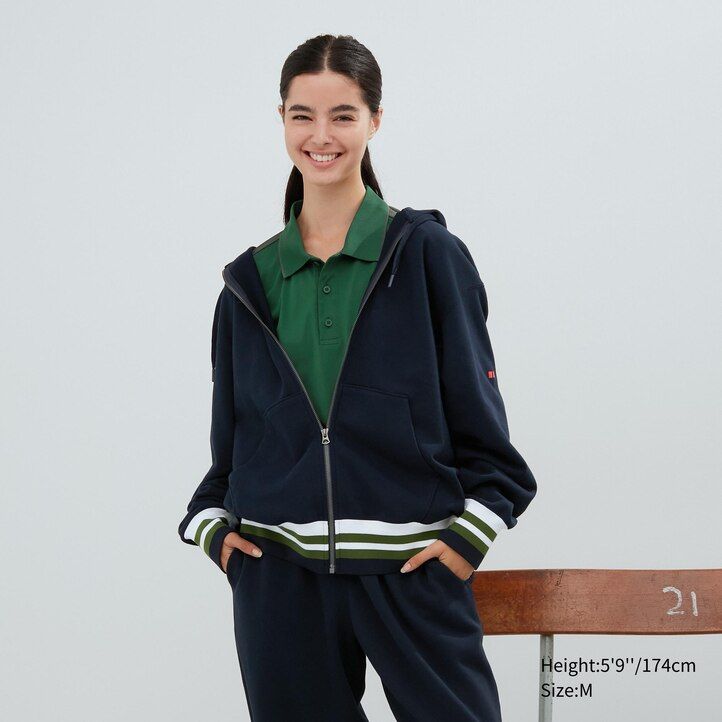vit uniqlo sweat zipped herrtröja