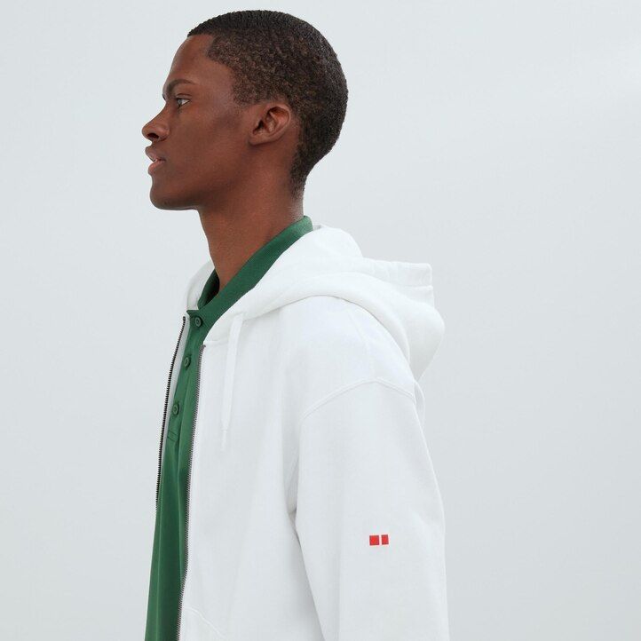 vit uniqlo sweat zipped herrtröja