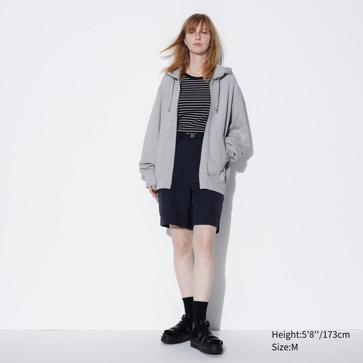 uniqlo sweat zipped herrhuvtröja blå