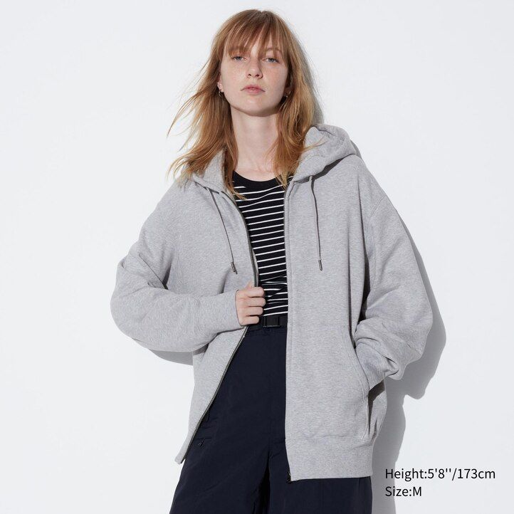 uniqlo sweat zipped herrhuvtröja blå