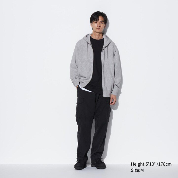 uniqlo sweat zipped herrhuvtröja blå