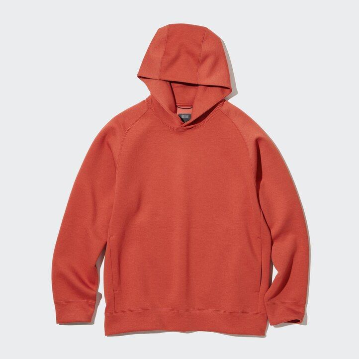 blå uniqlo dry stretch-huvtröja för män