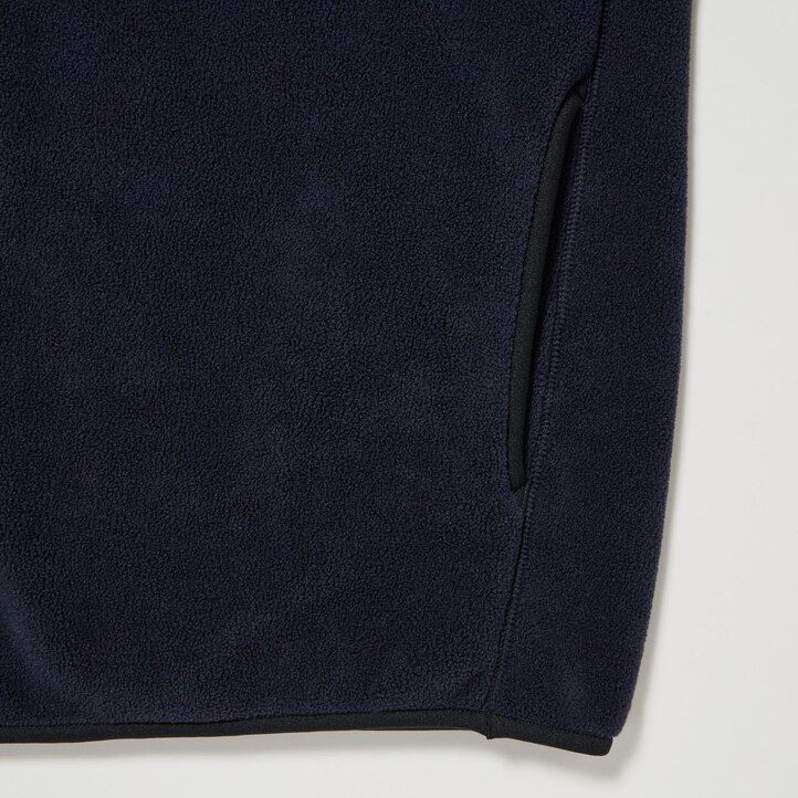 vit uniqlo fleece knäpptröja herrluvtröja