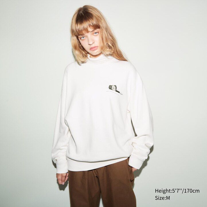 uniqlo kaws ut graphic sweatshirt herrluvtröja vit