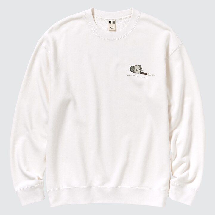 uniqlo kaws ut graphic sweatshirt herrluvtröja vit