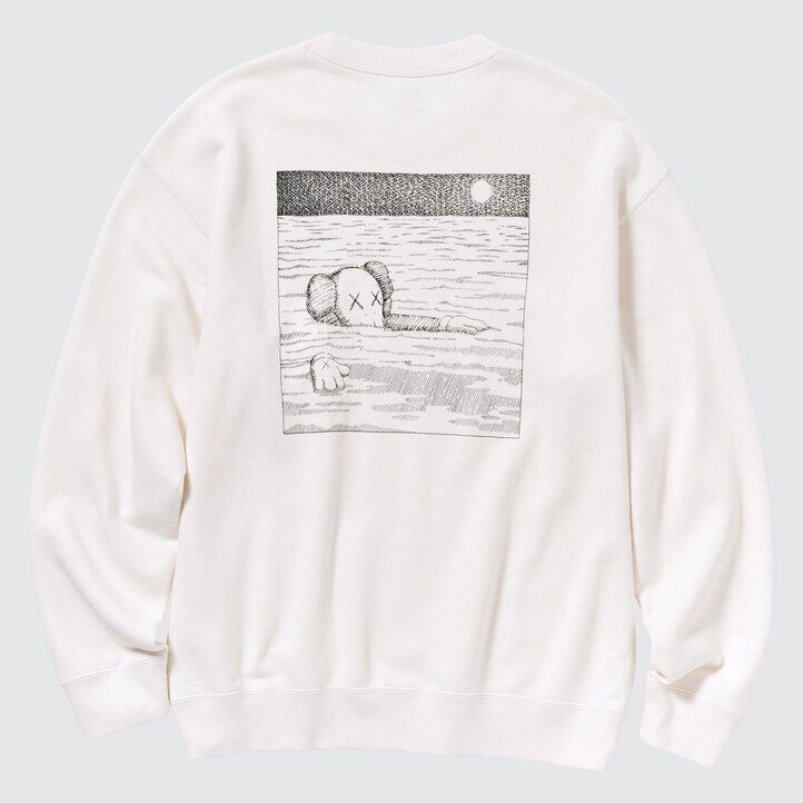 uniqlo kaws ut graphic sweatshirt herrluvtröja vit