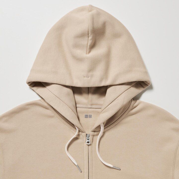 uniqlo colour block zipped herrhuvtröja vit