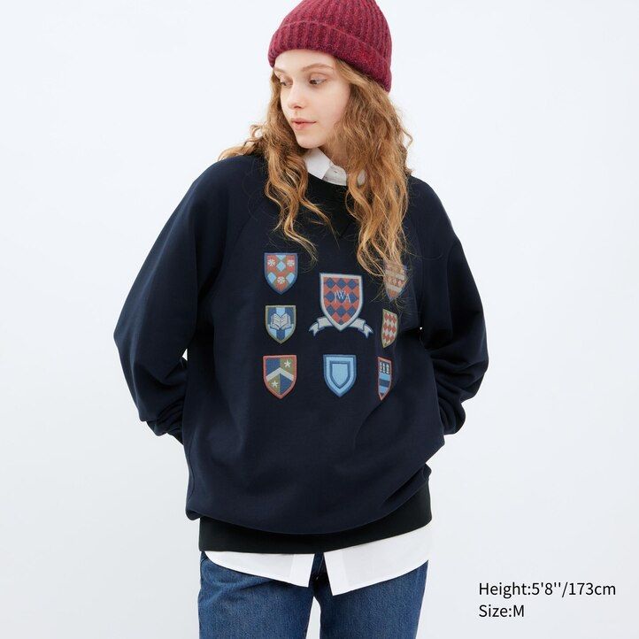 uniqlo college sweatshirt herrluvtröja grå