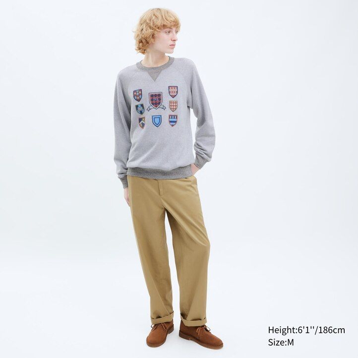 uniqlo college sweatshirt herrluvtröja grå