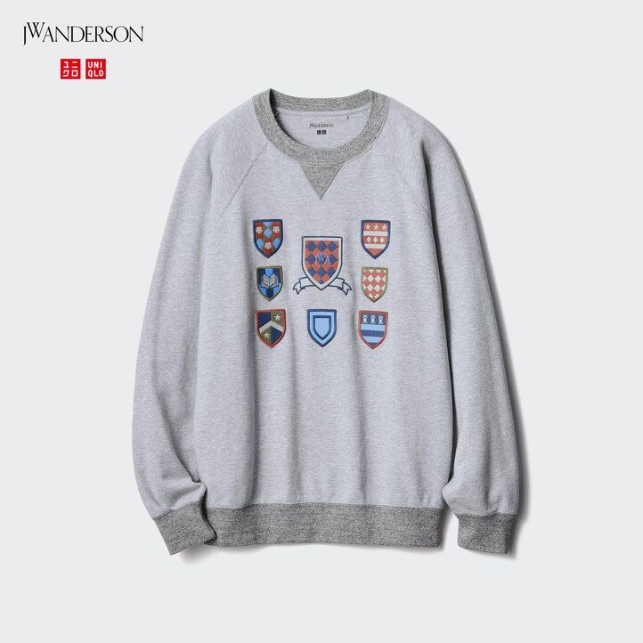 uniqlo college sweatshirt herrluvtröja grå