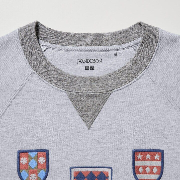 uniqlo college sweatshirt herrluvtröja grå