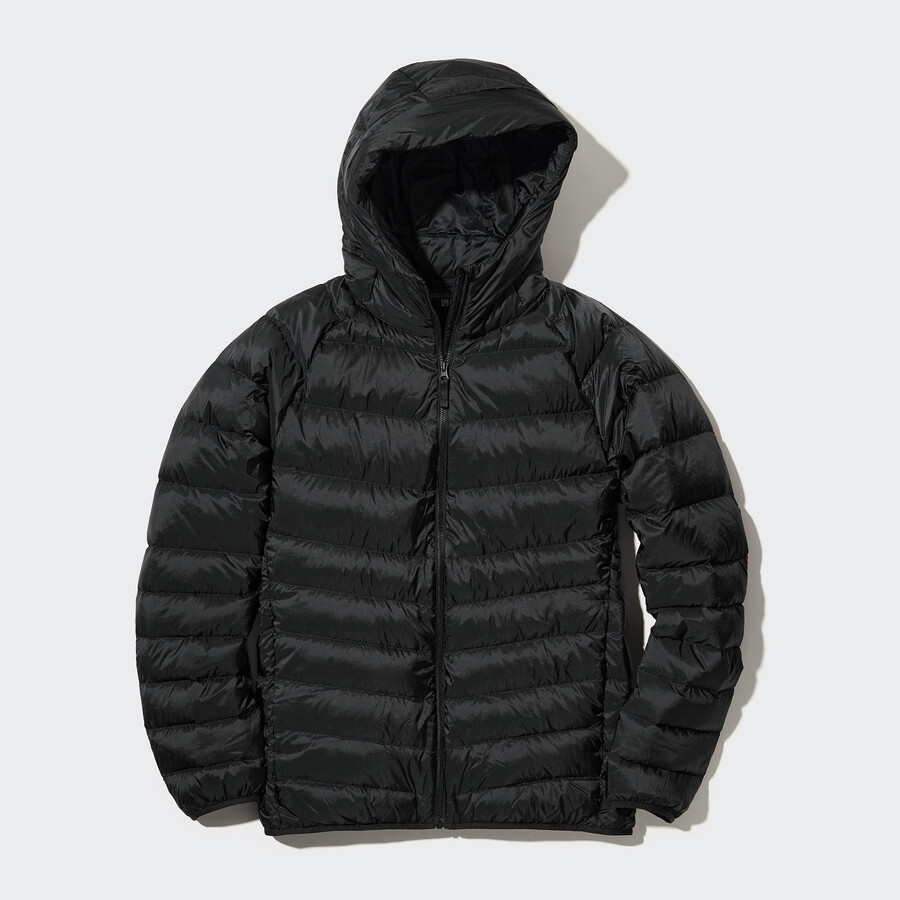 svarta uniqlo ultra light down 3d cut-jackor för män