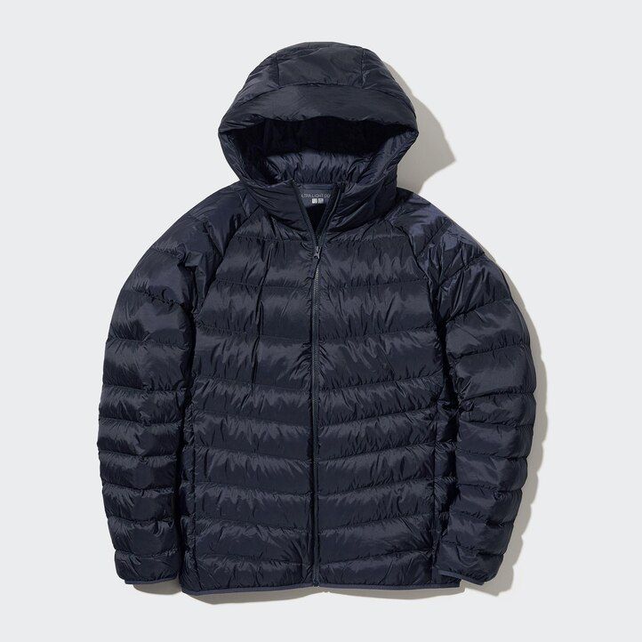 svarta uniqlo ultra light down 3d cut-jackor för män