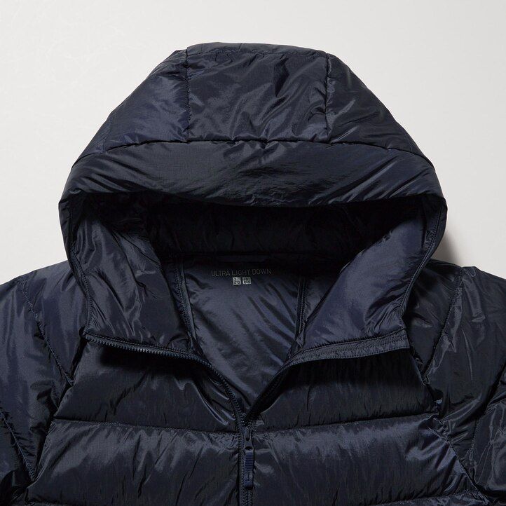 svarta uniqlo ultra light down 3d cut-jackor för män
