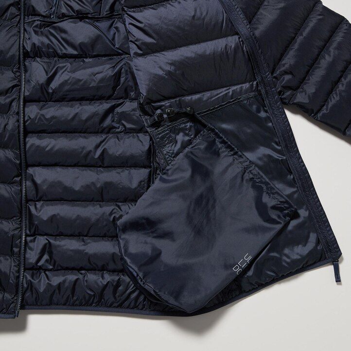 svarta uniqlo ultra light down 3d cut-jackor för män