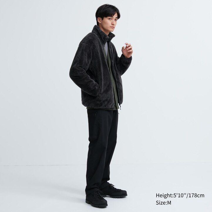 vita uniqlo fluffiga fleecejackor med dragkedja för herrar