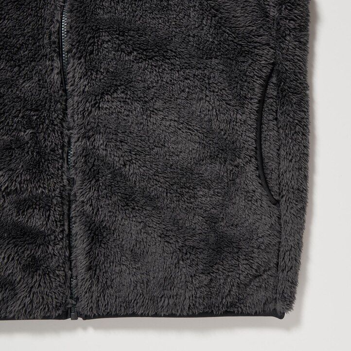 vita uniqlo fluffiga fleecejackor med dragkedja för herrar