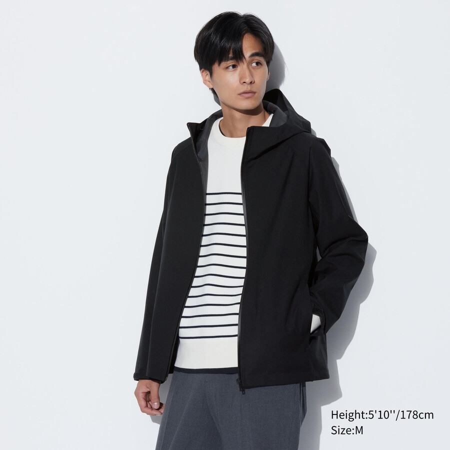 svarta uniqlo blocktech 3d-skurna herrjackor fri frakt