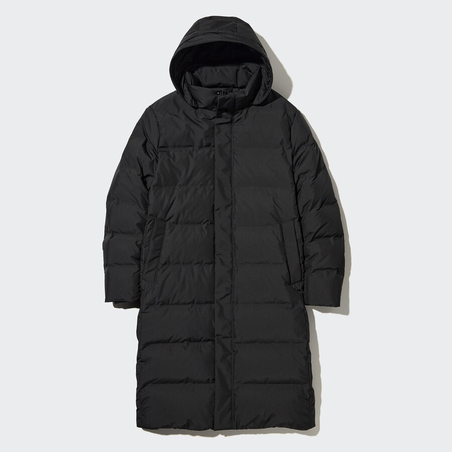 svarta uniqlo sömlösa dunjackor för män