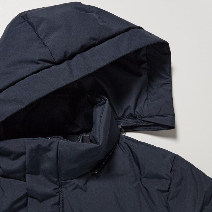 svarta uniqlo sömlösa dunjackor för män