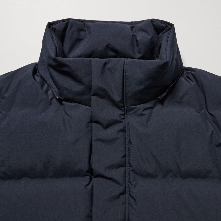 svarta uniqlo sömlösa dunjackor för män