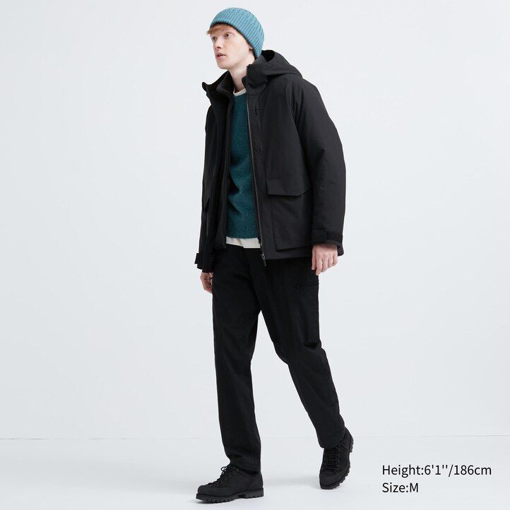 uniqlo hybrid dunjackor med 3d-snitt för män mörkgrå