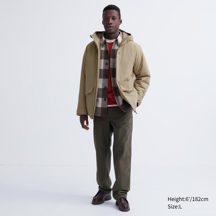 uniqlo hybrid dunjackor med 3d-snitt för män mörkgrå