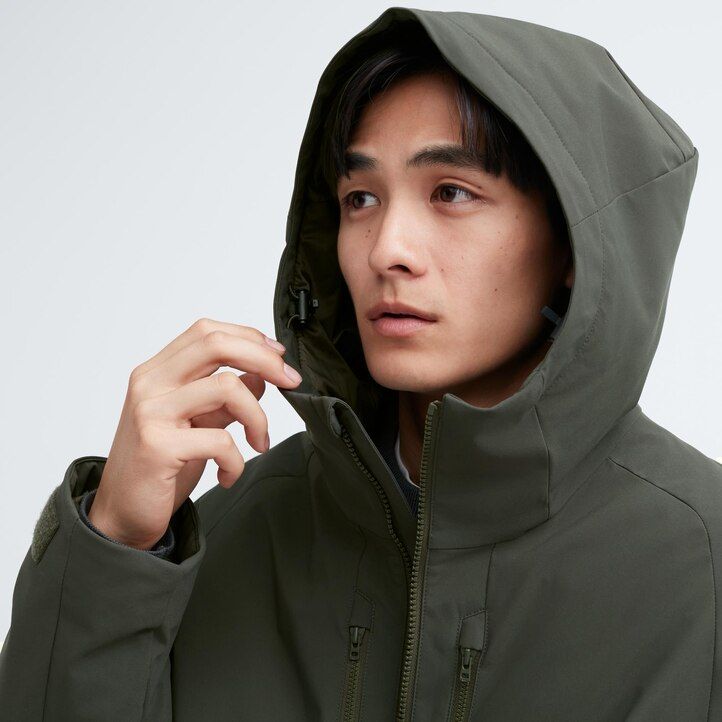 uniqlo hybrid dunjackor med 3d-snitt för män mörkgrå