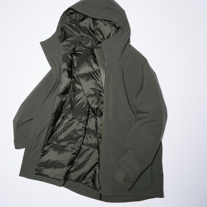 uniqlo hybrid dunjackor med 3d-snitt för män mörkgrå