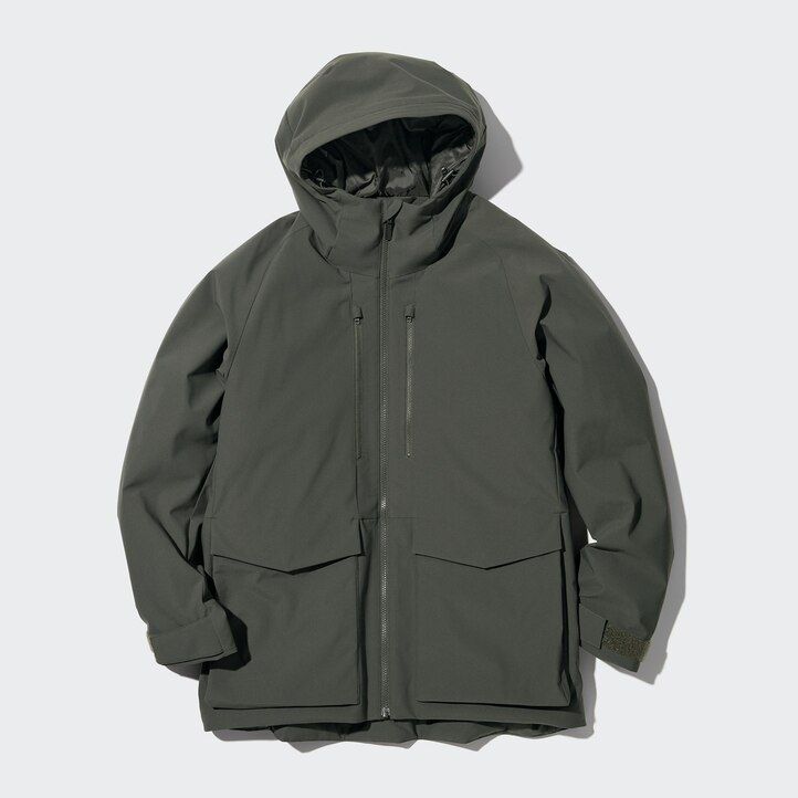 uniqlo hybrid dunjackor med 3d-snitt för män mörkgrå