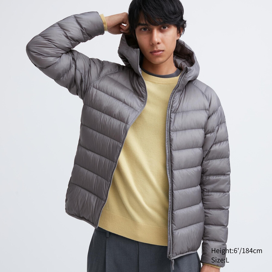 uniqlo ultra light dunjackor grå herr