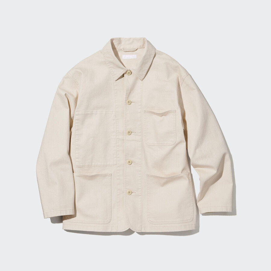 vita uniqlo denimjackor för män
