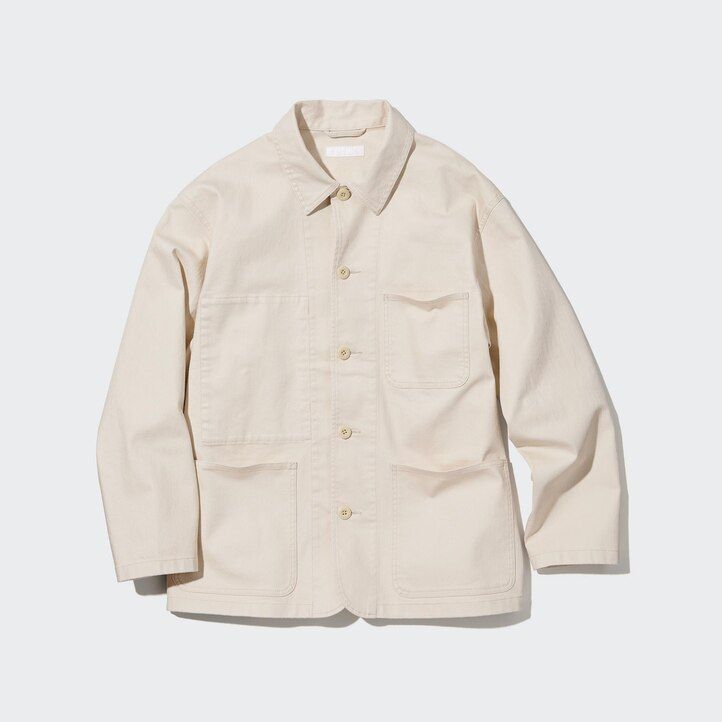 vita uniqlo denimjackor för män