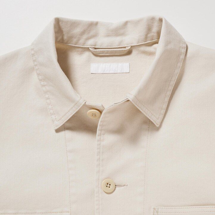 vita uniqlo denimjackor för män