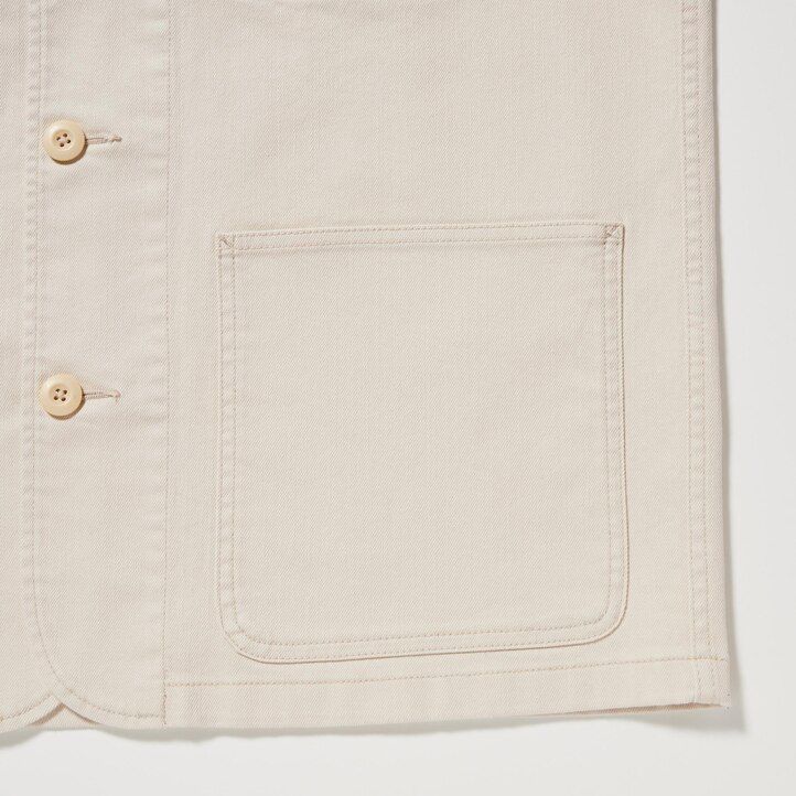 vita uniqlo denimjackor för män