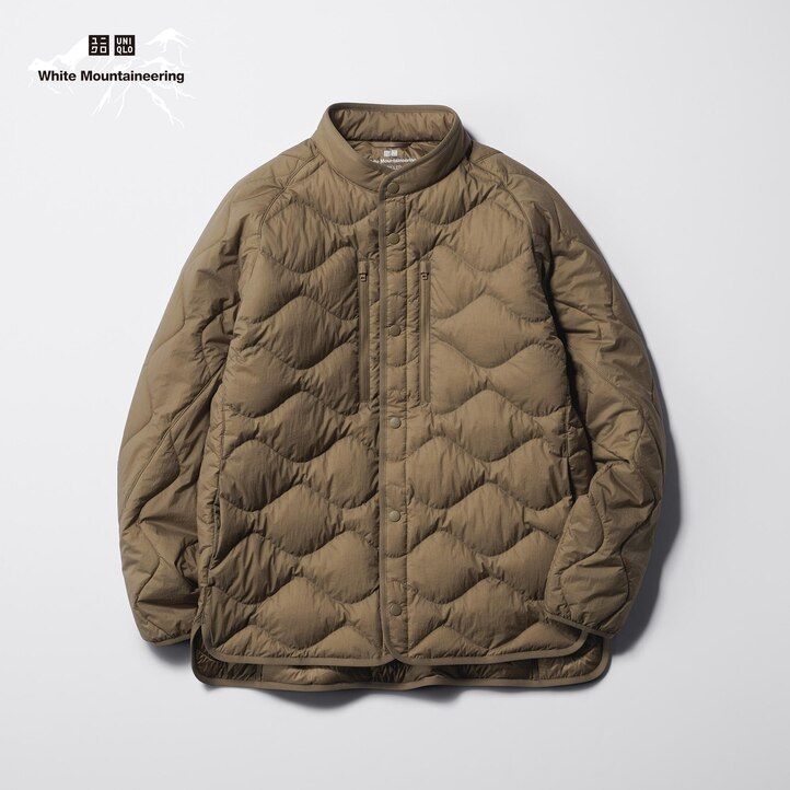 svarta uniqlo herrjackor i återvunnen hybridmodell