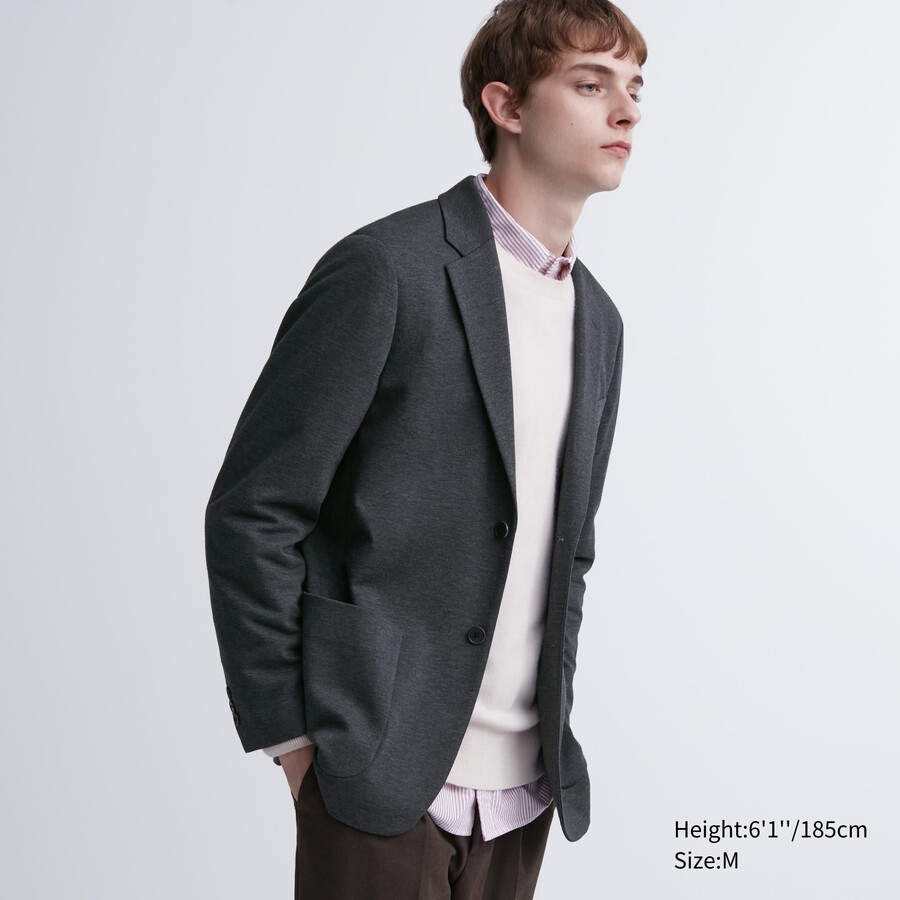 mörkgrå uniqlo comfort jackor för män