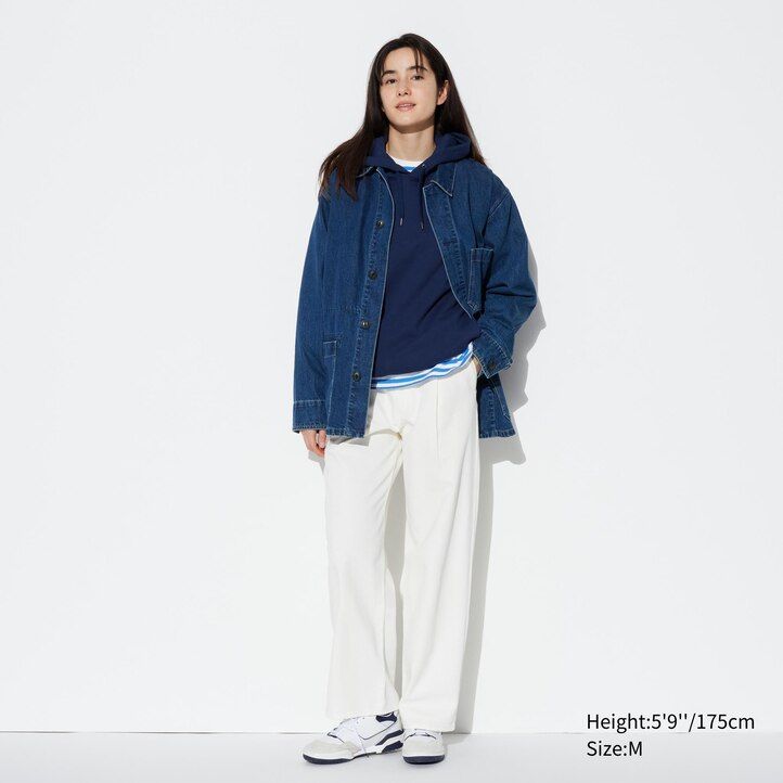 herr uniqlo denim utility jackor blå