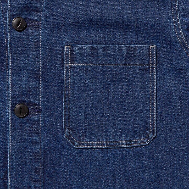 herr uniqlo denim utility jackor blå