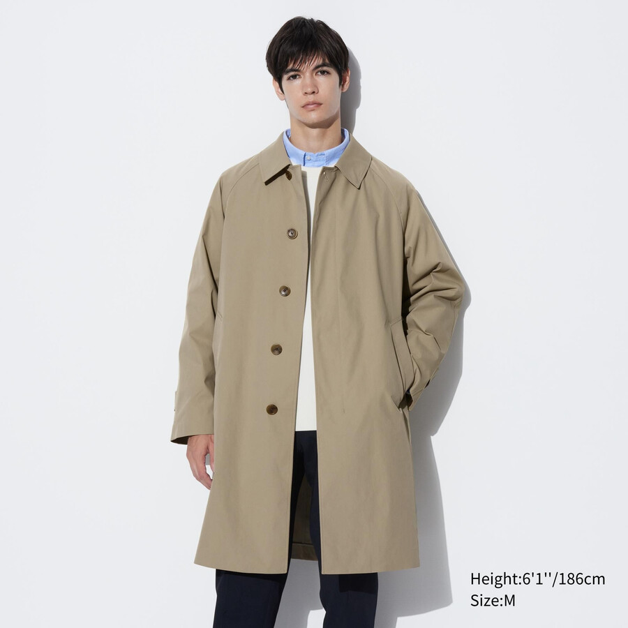 beige uniqlo two way enkelknäppta herrjackor