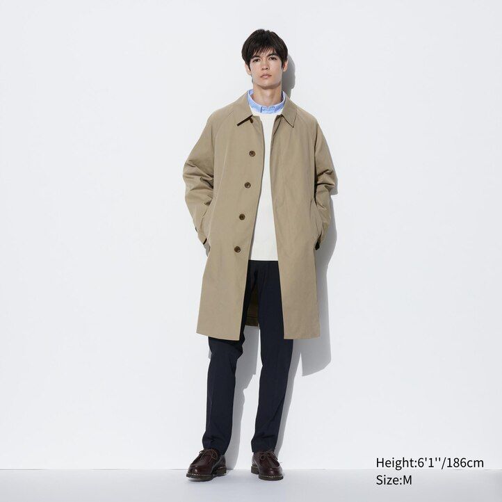 beige uniqlo two way enkelknäppta herrjackor