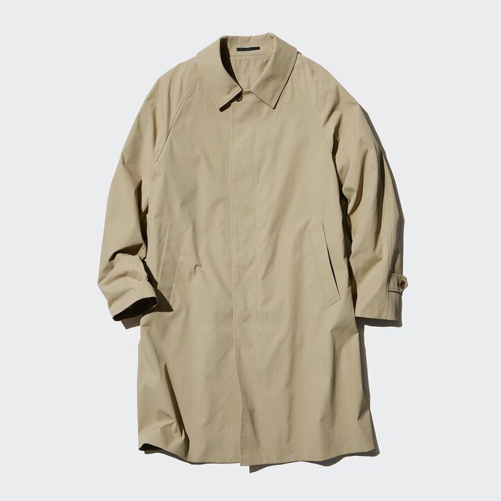 beige uniqlo two way enkelknäppta herrjackor