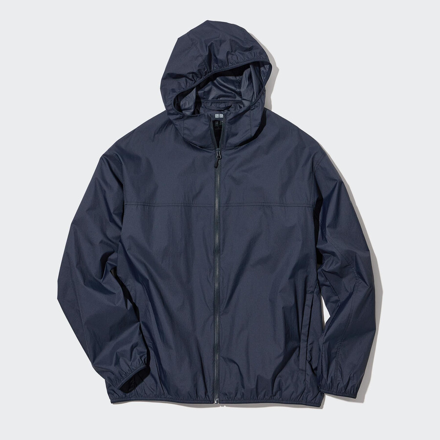 uniqlo uv-skyddande fickjackor för män marinblå